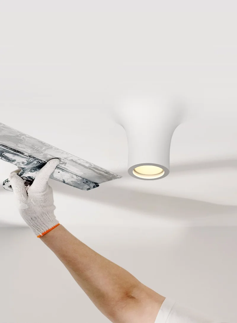 Downlight encastré en gypse plafonnier LED Anti-éblouissement intégré sans bordure projecteur salon couloir éclairage intérieur AC220V