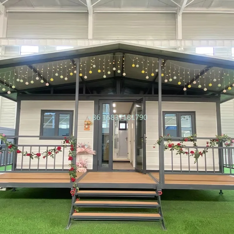 Extendable Container Home 20ft 40ft Prefab Expandable Container House Steel Portable Prefabricated Villa 2 Bedroom With Bathroom