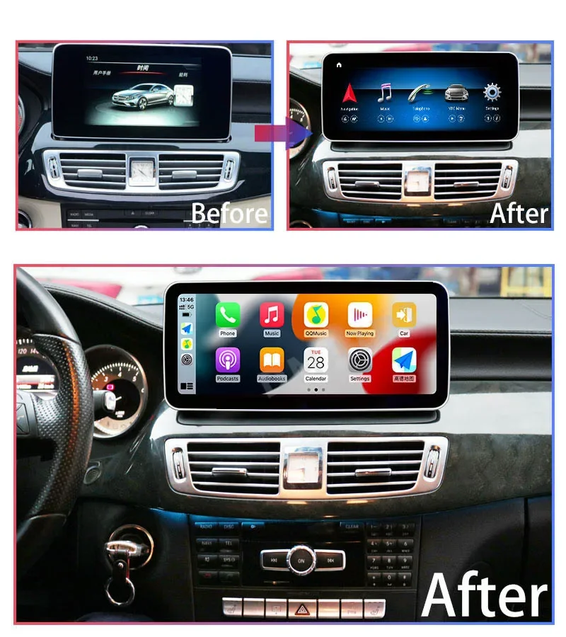 Qualcomm Android 13 Samochodowy odtwarzacz wideo Nawigacja GPS dla Mercedes Benz CLS Class W218 Fabryczna cena Auto Radio Stereo CarPlay 4G