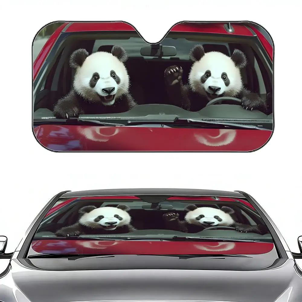 panda Sun Visor Retractable Car Sun Visor Car Windshield Sun Shade UV Protector Window Cover