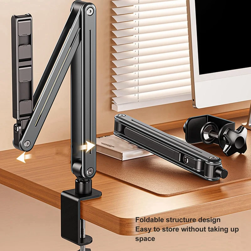 Tablet Stand Aluminum Alloy Foldable 360 Rotation Compatible With 4.7-12.9Inch Tablet