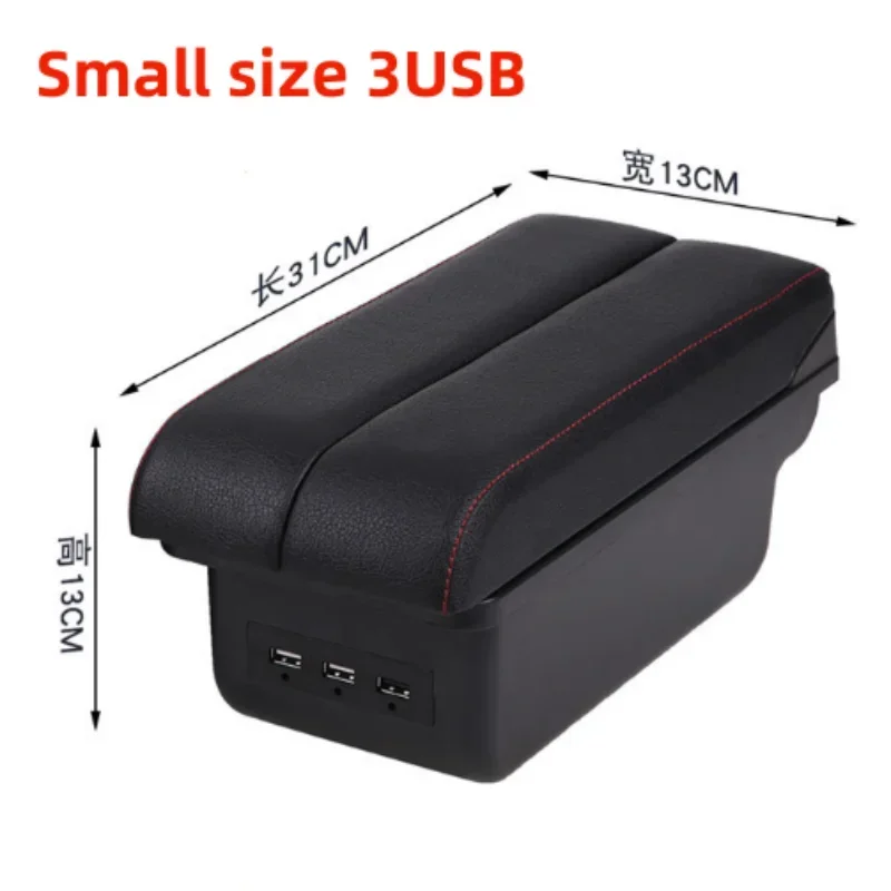 For Dacia Spring Armrest Box for Renault K-ZE Car Storage Box with Retractable Cup Hole Large Space Dual Layer USB Charging