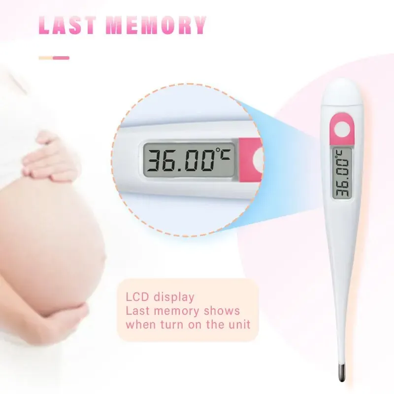 Digital Basal Clinical Thermometer For Ovulation High Accurate 0.01C Display 1/100th Degree Precision Reading Memory Recall