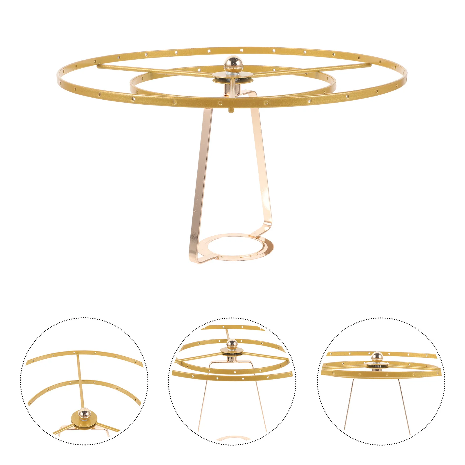 

1Set Shell Table Lamp Frame Metal DIY Lampshade Support Decorative Vintage Ceiling Light Cover Ring for Home Lighting