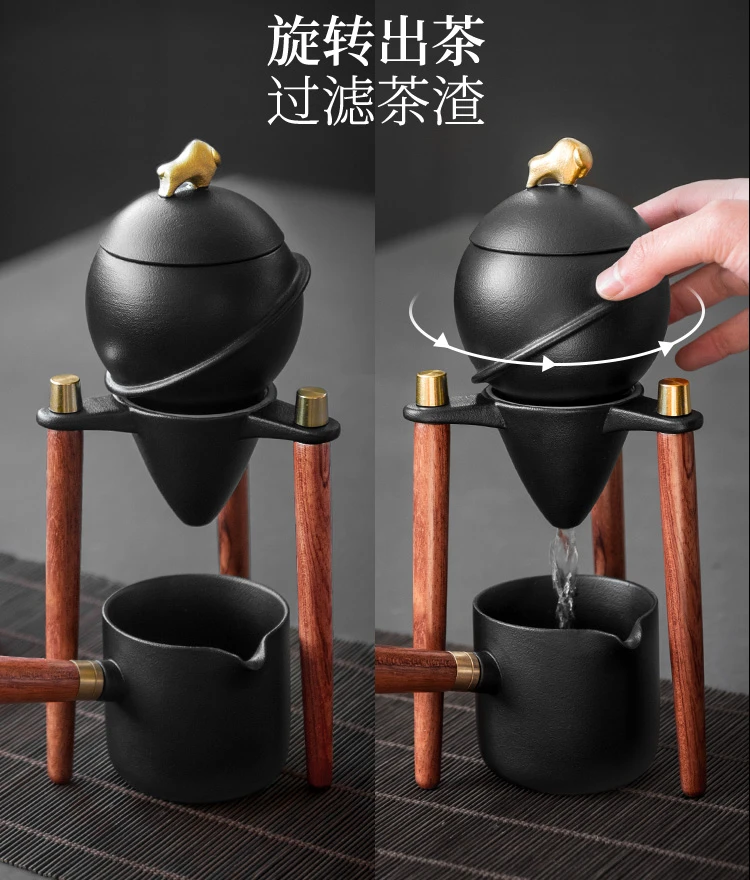 Household Japanese-Style Ceramic Automatic Tea Maker Kung Fu Light Luxury Tea Set Gift Box