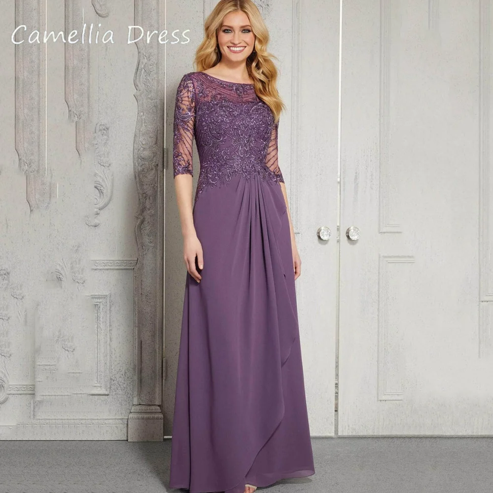 

Formal Occasion Customized Bridal Dress Elegant Lace A Line Wedding Party Gowns Chiffon Mother Dresses robes invitée mariage