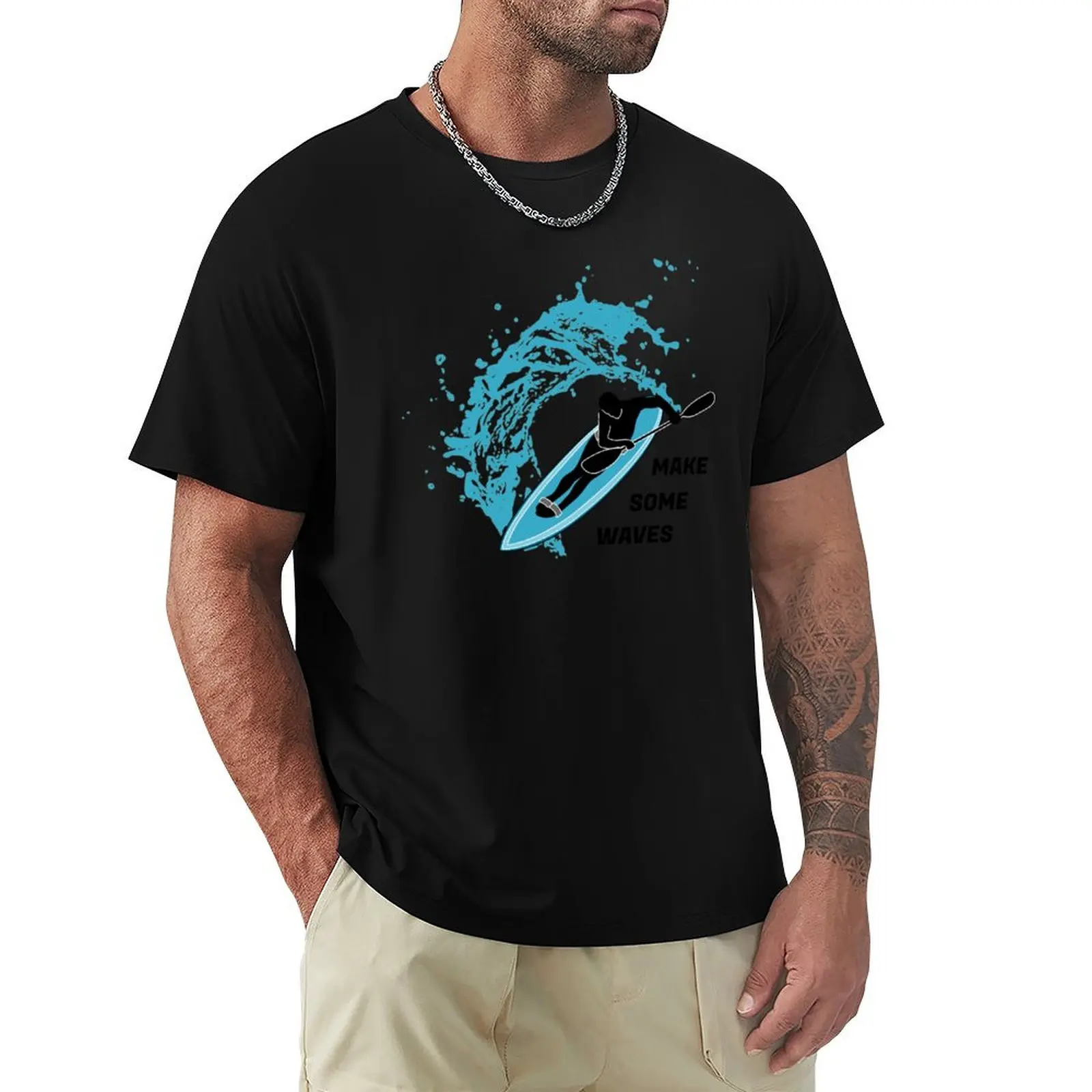 Make some waves kayak paddle ski waveski surfing silhouette T-Shirt Cool Dry Performance T-Shirt
