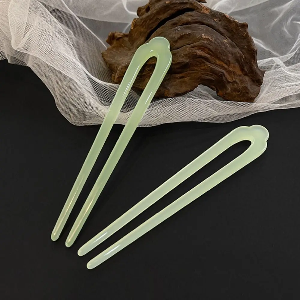 Acetic Acid U Shape Hairpin Chinese Style Hair Sticks for Buns Chinese Style Hair Stick Hanfu Headwear Hair Fork