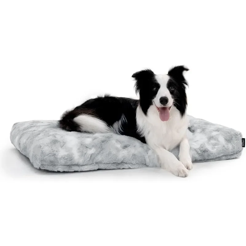 Washable Dog Bed Deluxe, Removable Plush Dog Crate Bed, Waterproof pet beds, Fluffy Comfy Kennel Pad, Anti-Slip Pet Sleeping