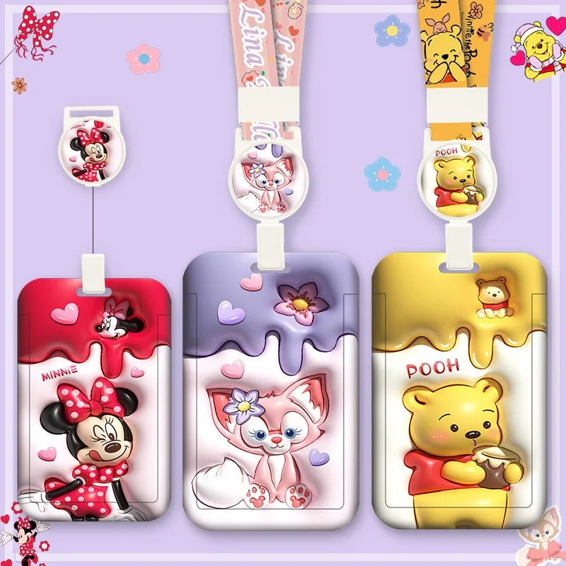 

Disney Cartoon Retractable ID Badge Holder Lanyard with Buckle for Work Access Control Bus Subway Card Office School Use