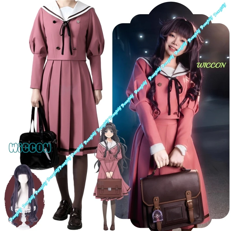Perruque de Costume de Cosplay Waguri Kaoruko pour femmes, uniforme Long JK, fleurs parfumées avec dignité, ensemble décontracté de carnaval