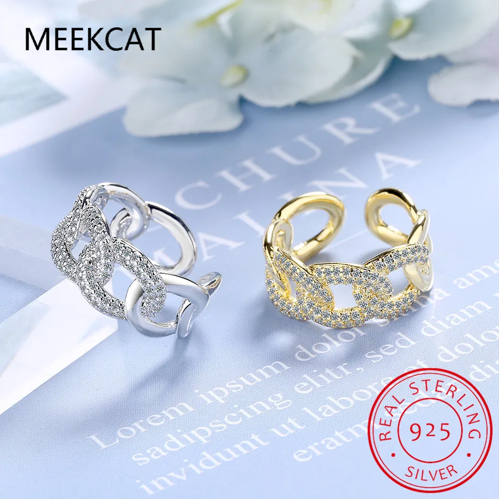 

Роскошные кольца с муассанитом для мужчин и женщин, двухрядная кубинская цепочка с бриллиантами, кольцо из серебра 925 пробы, ювелирные украшения в стиле хип-хоп