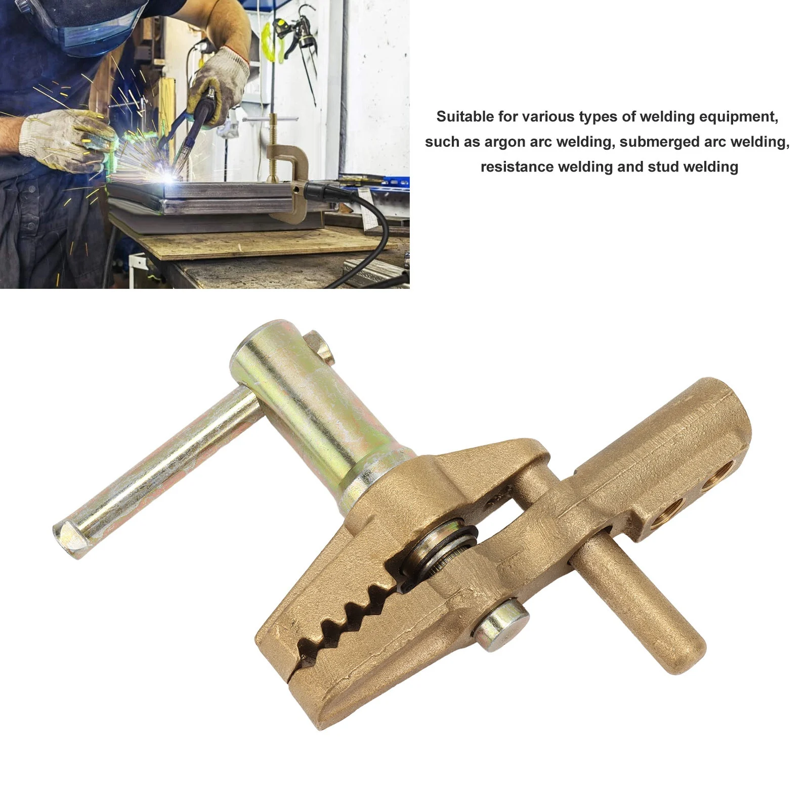 Great Electrical Conductivity Welding Earth Clamp 35mm 800A Grounding Brass Welding Clamp with Rubber Sleeve