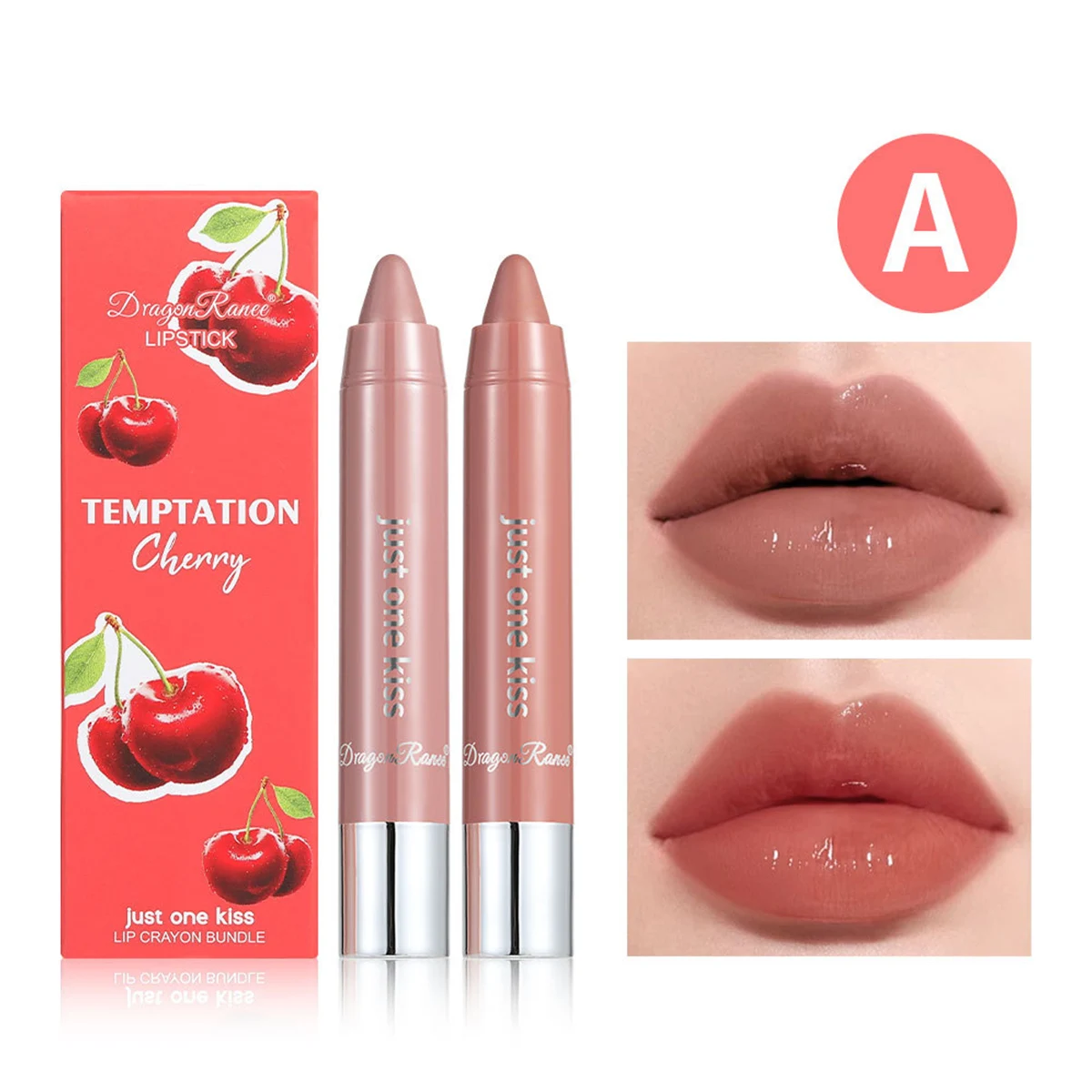 Dragon Ranee 2 teile/satz Feuchtigkeitsspendende Kreide Lippenstift Bleistift Lang Anhaltende Feuchtigkeitsspendende Lip Liner Feste Frucht Lip Nektar