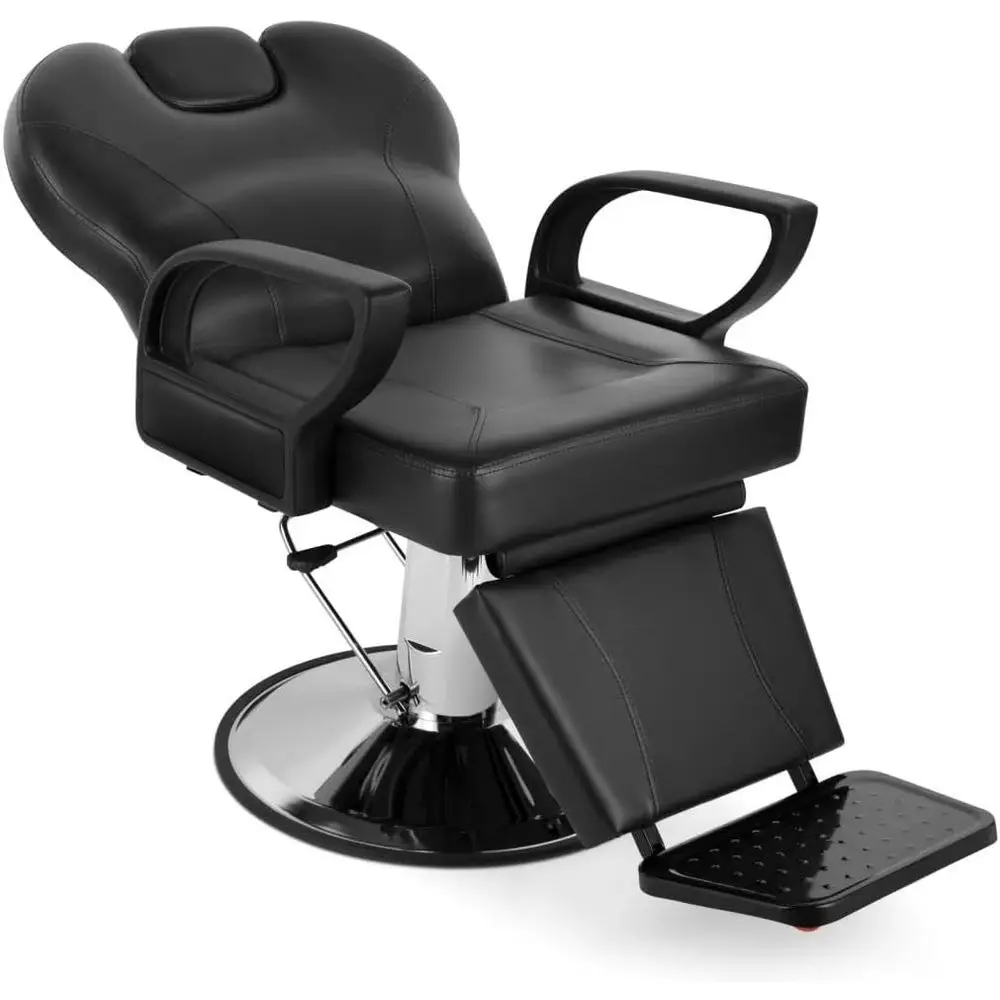 

360-Degree Rotating Heavy-Duty Hydraulic Barber Chair for Salons, Tattoo Studios, and Beauty Professionals (Black)