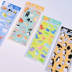 Korean Import Original NEKONI Penguin Dinosaur Ocean Animals 3D Stickers Scrapbooking Diy Journal Cute Stationery Sticker