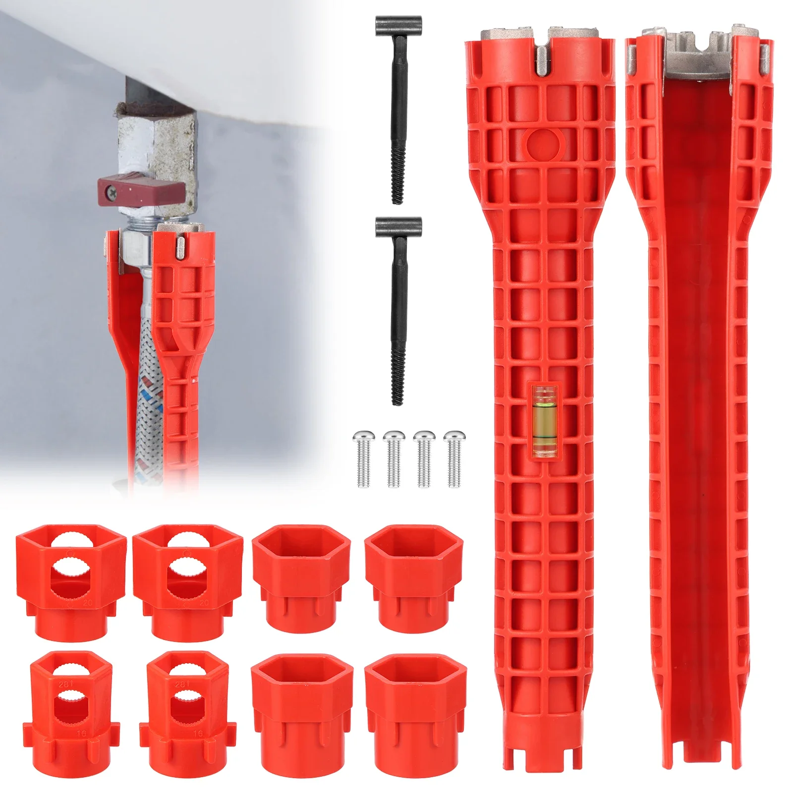 

Ключ для смесителя и раковины Многофункциональный инструмент для установки смесителя и раковины Эргономичный ключ для установки и снятия сантехники Кухня