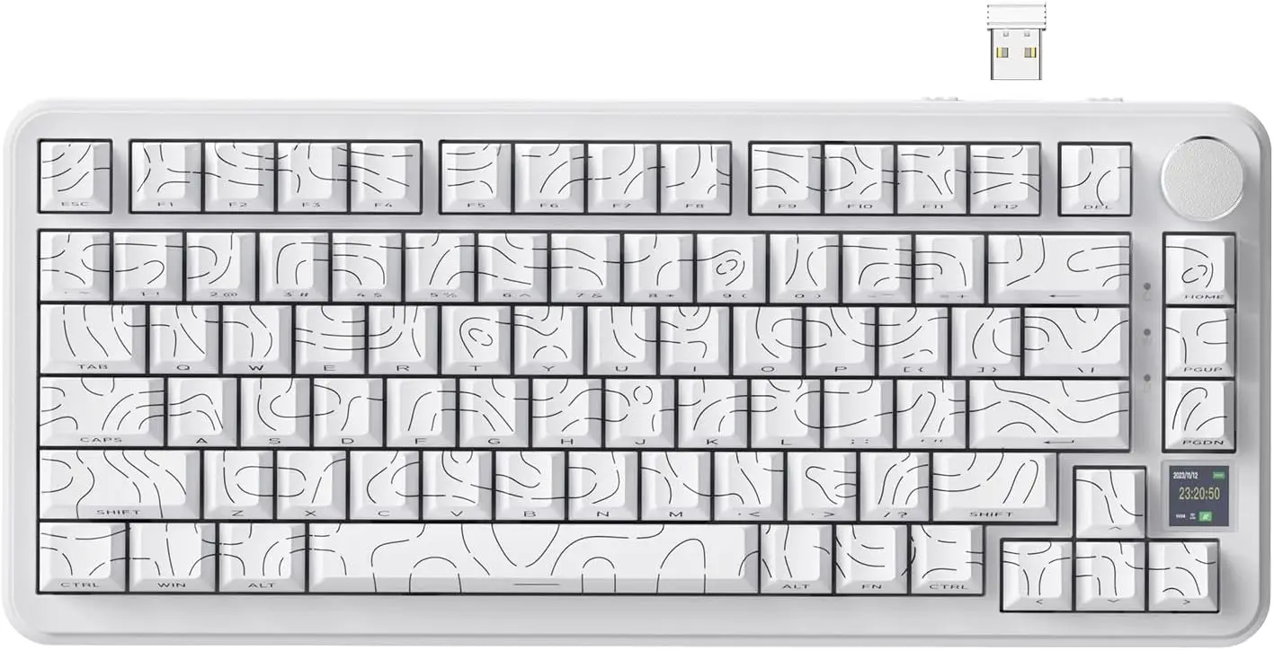 

ATTACK SHARK X85Pro 75% Triple-Mode Mechanical Gaming Keyboard,Hot SwappablTFT Display QMK Custom PC/MAC Blueberry Switch