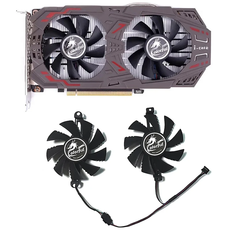 2 قطعة 75 مللي متر 4pin GPU Igame 960 مروحة ل الملونة Igame GTX 1050Ti-4GD5 V2 GTX960 GTX950 GTX 1060-6GD5 الألعاب بطاقة جرافيكس مروحة