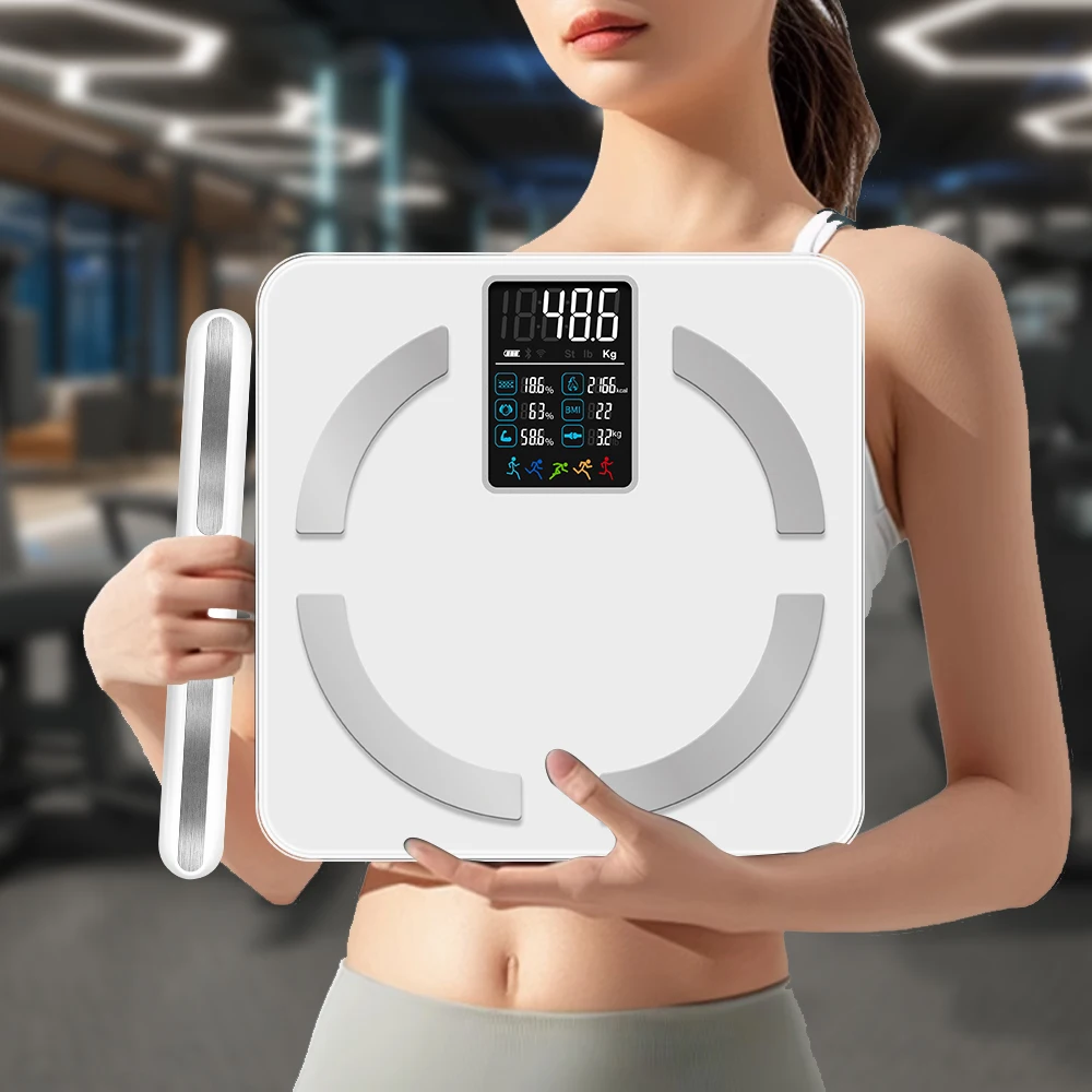 

New Household Weighing Scale Measurement Fat Body Analyzer Composition 8 Electrode Smart Scale for Body Weight