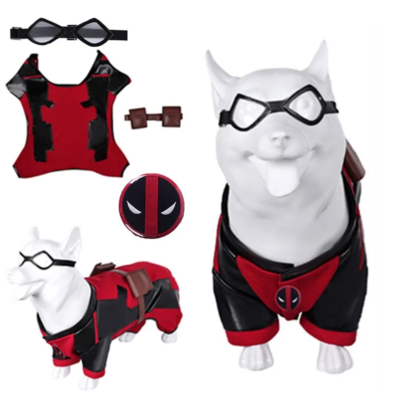 Haustier Hund Kleidung Dead Cosplay Pool Weste Gürtel Wade Fantasia Wilson Kostüm Outfits Halloween Karneval Party Anzug