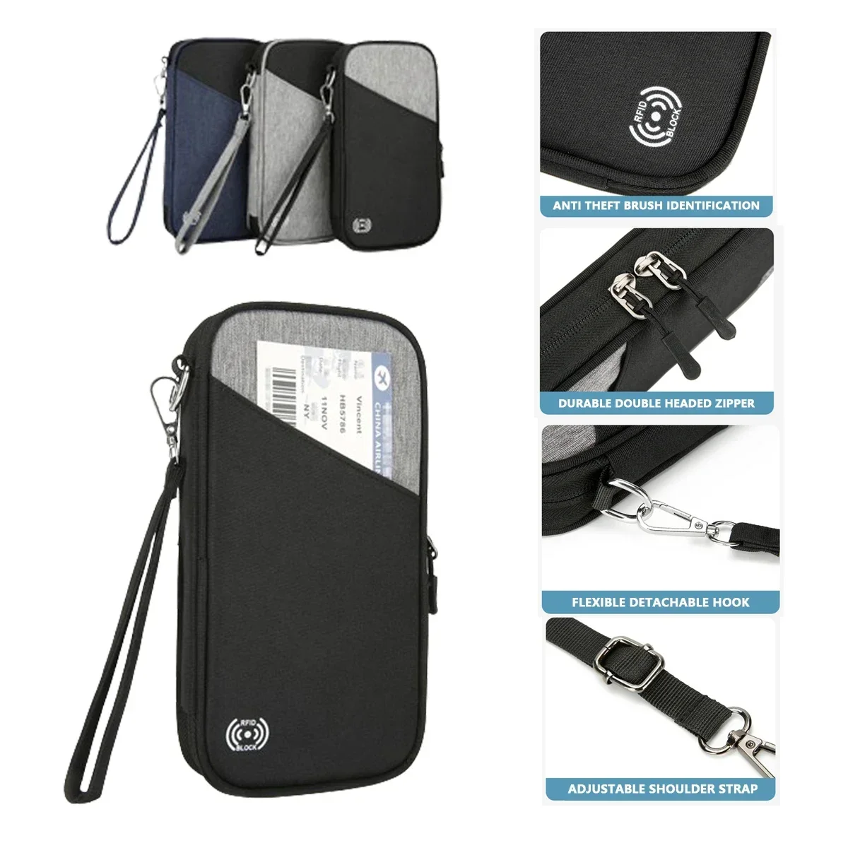 Multi functional waterproof ID card holder hanging rope for men and women outdoor card bag hanging rope sling bag men