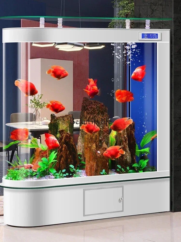 

FG26Living Room Floor Screen Barrier Base Cabinet Drawer Fish Tank Ecological Cycle Bad Change Water Aquarium