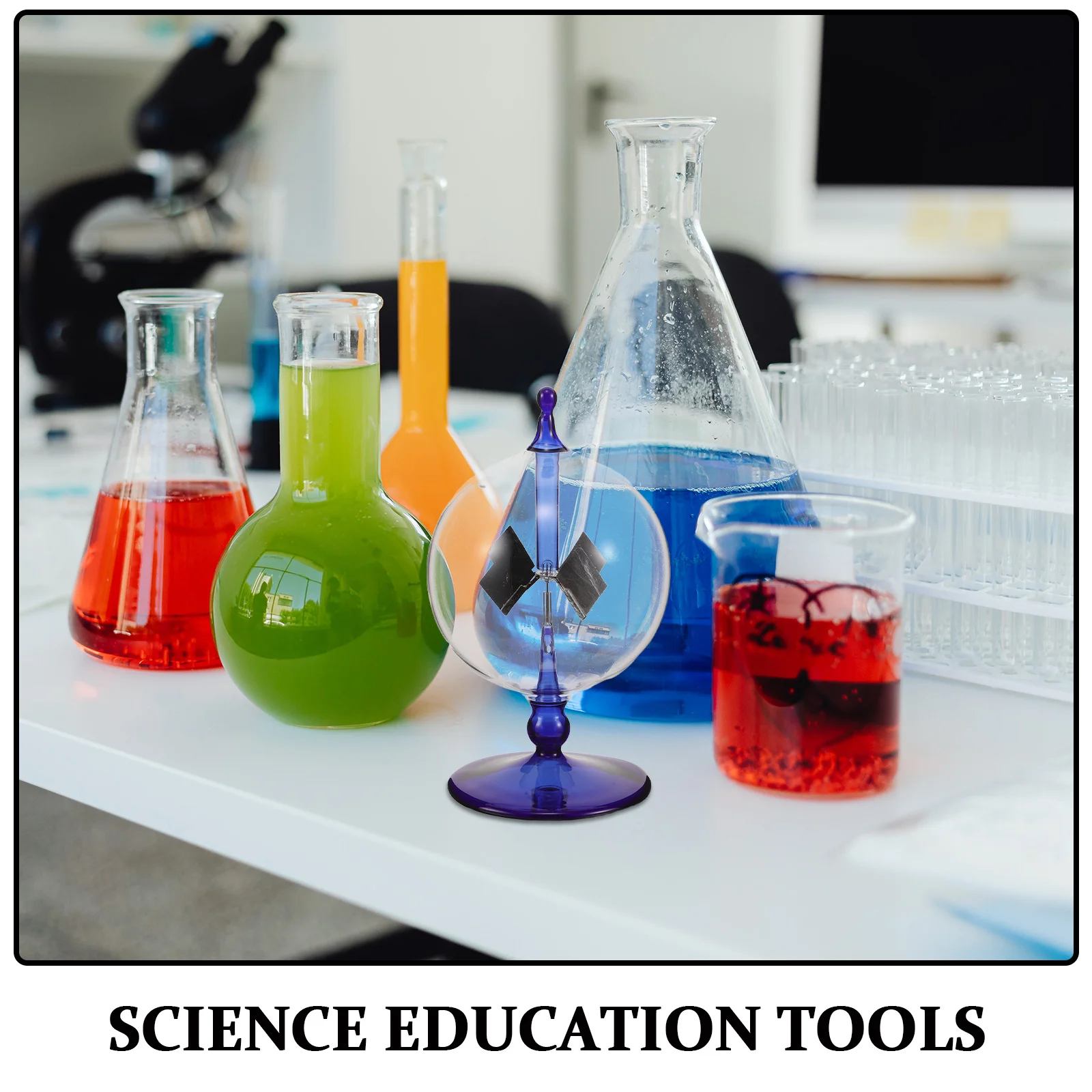 كروكس مقياس الإشعاع الطاقة الشمسية مقياس الإشعاع الزجاج الملون نابض بالحياة ضوء الشمس الغزل دوارات ضوء مطحنة مكتب منزلي الديكور #6