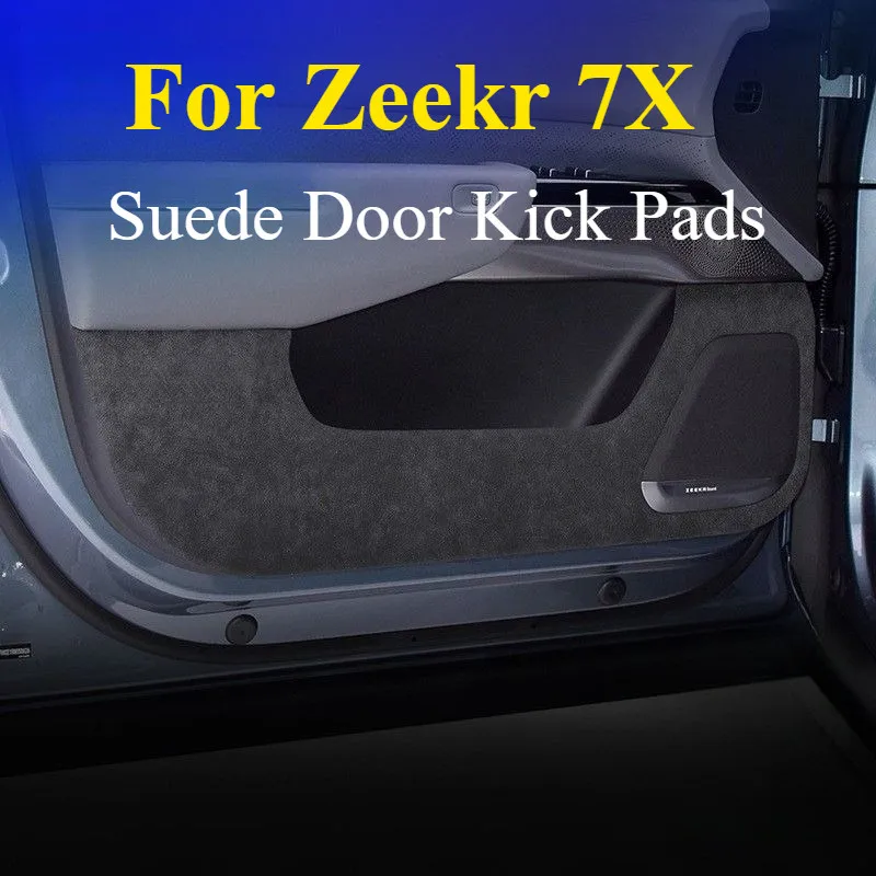 For Zeekr 7X 4PCS Suede Door Kick Pads Durable Pad Set for Car Door Interior Guard Against Scuffs
