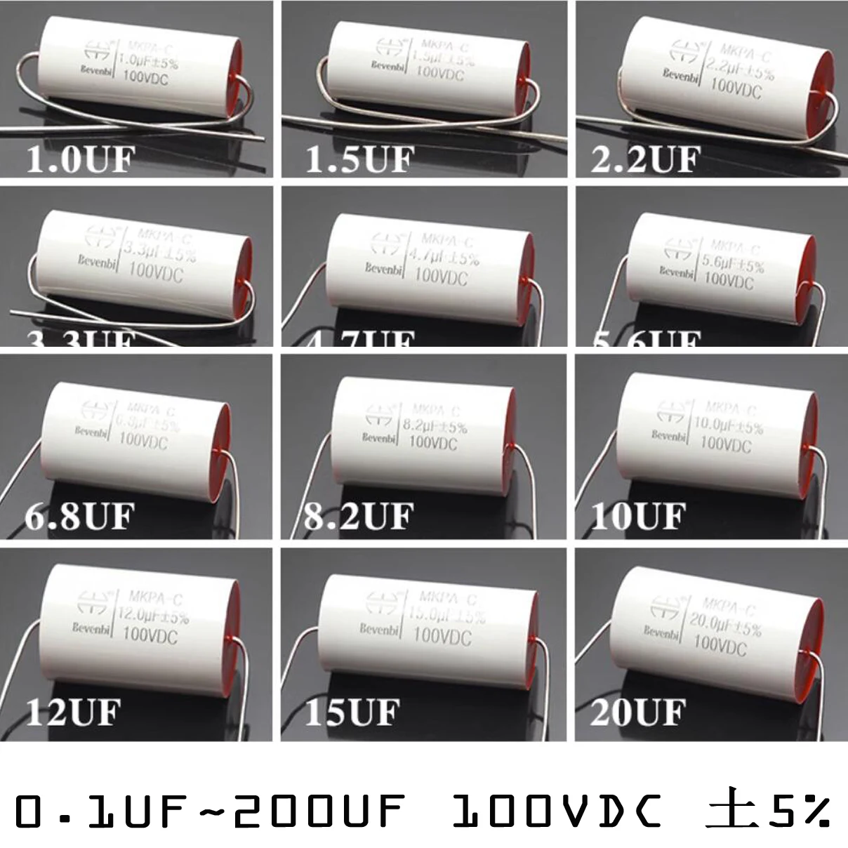 

250V 100v 400v MKP series metallized polypropylene film high-end divider frequency dedicated capacitor 1UF 1.5UF 1.8UF 2.2UF 2.