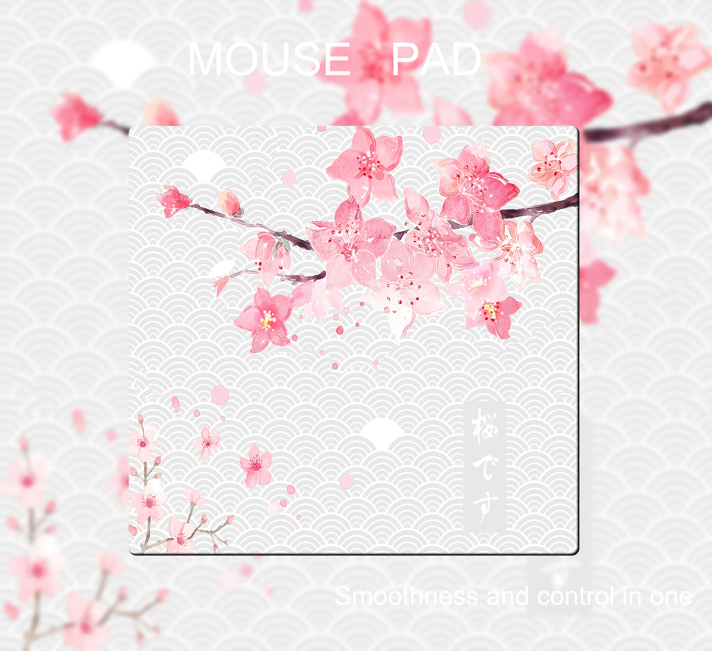 

Художественная иллюстрация с водной рябью, коврик для мыши, квадратный настольный коврик, нескользящая резиновая основа с прошитыми краями, аксессуары для ПК, игровой коврик, коврики для мыши