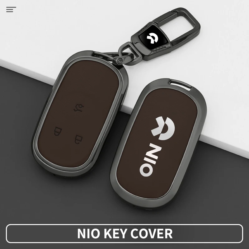 For Wei Lai Nio EC6 EP9 ES3 ES6 ES7 ES8 ET5 ET7 EL7 2019-2022 EVE ET Accessory  Leather Car Key Case Full Cover Holder