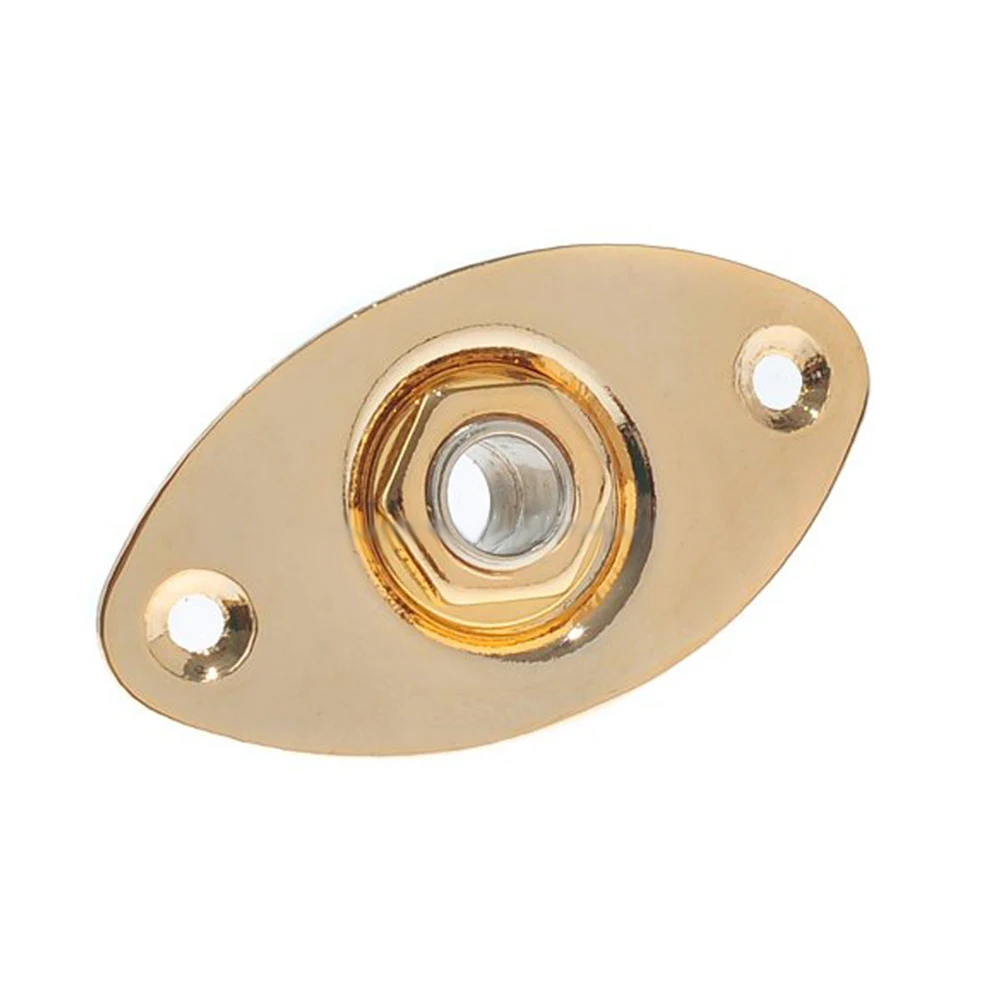 

Oval Indented Cat Eye Jackplate For Electric Guitar Golden Pickup Jack Output Socket Replacement Accessory Parts
