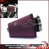 Para Harley Softail Road King FLHR elemento de filtro de aire de alto flujo ovalado cónico RC-3680 reemplazo de entrada de filtro de aire 62mm entrada
