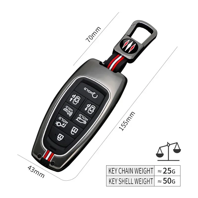 Metal Car Key Cover Case Shell for Hyundai Solaris Sonata Hybrid NEXO NX4 Grand Santa Fe Tucson LAFESTA CUSTO Ionic Grandeur GN7 6