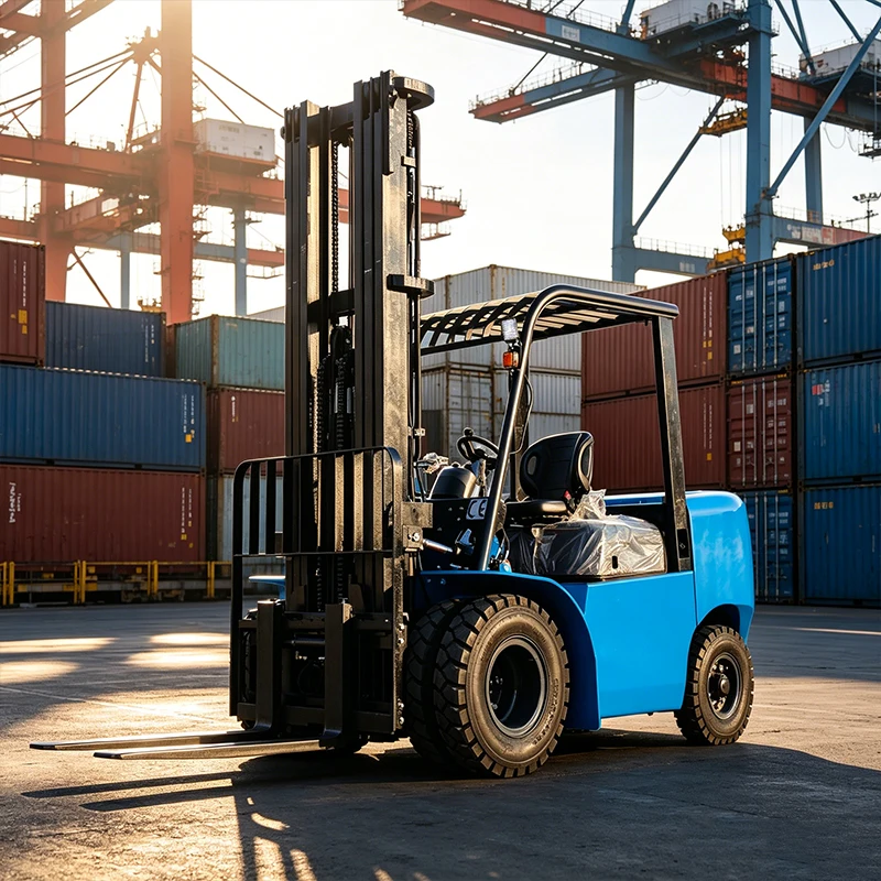 Strong Load Bearing Reinforced Fork Arm Low Vibration Diesel Forklift For Port Construction Material Handling