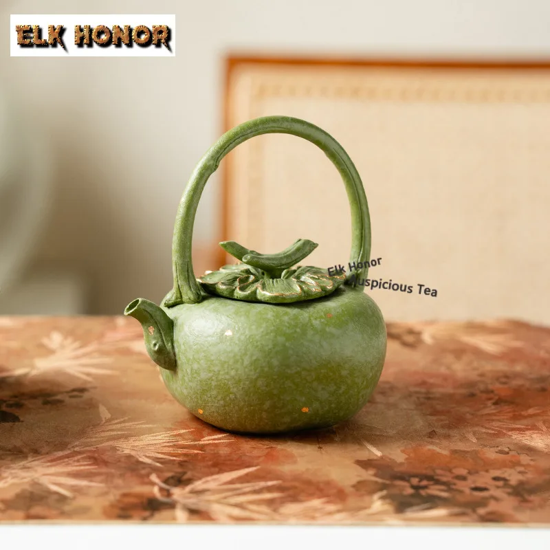 

Чайник для заваривания чая с золотыми вкраплениями, 175 мл, традиционный, с ручкой-петлей и ситечком, китайский чайный набор, декоративный элемент