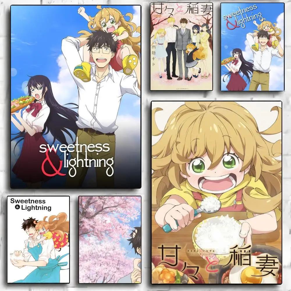 anime S-Sweetness and Lightning-G Poster Minimalist Wall Sticker for Cafe Office Bar Home Decor and Gift