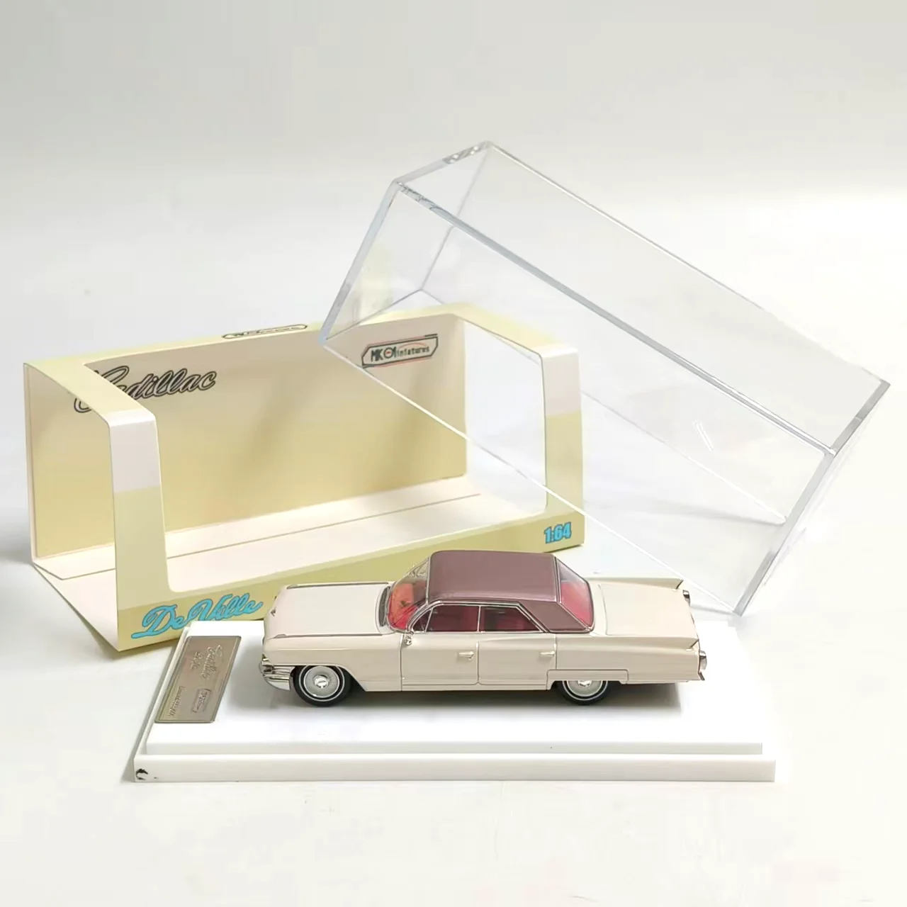 diecast-mk-miniatures-1-64-scale-white-brown-topped-alloy-car-model