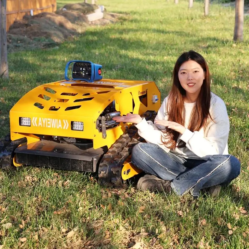

Customized robot remote control lawn mower track type suitable for orchard slope weeding machine
