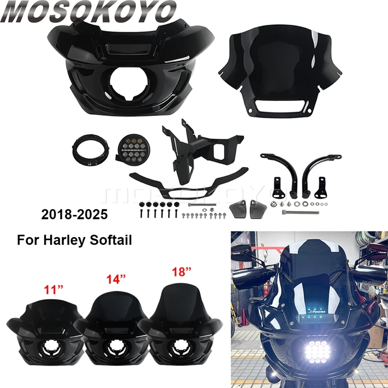 Motorcycle Headlight Fairing Bracket Mount Lower Fairing Support Kits For Harley Softail  FXLR FXLRS FXST FXBB FXBBS 2018-2025