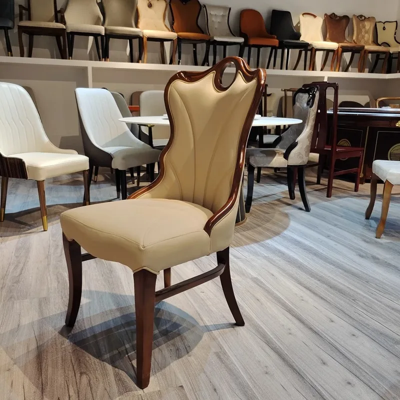 

Small-sized furniture, living room, bedroom Fashion Soft Bag Hotel Leisure Chair Korean PU Leather Solid Wood Chair