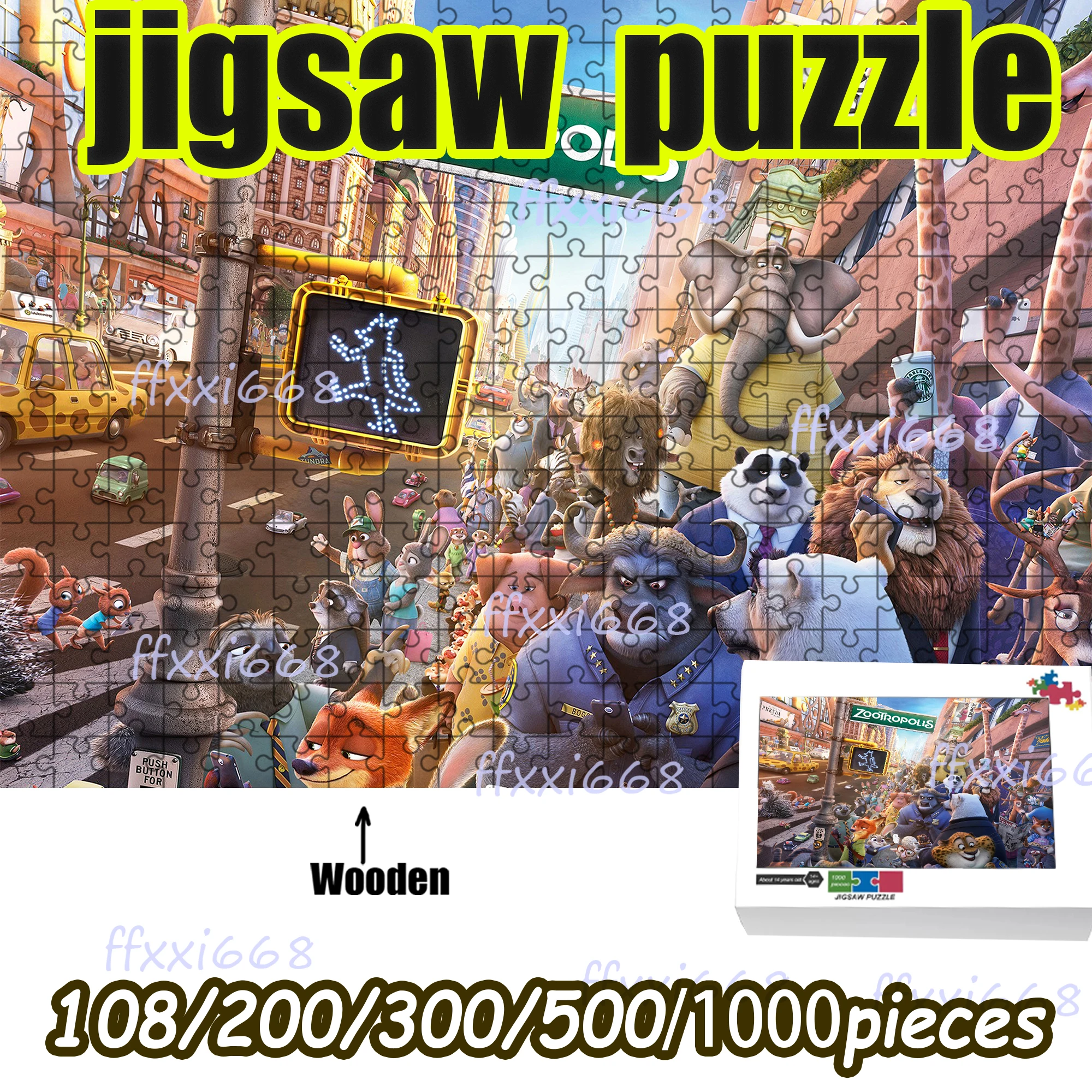 

Wooden Jigsaw Puzzle 108/200/300/500/1000 Pcs, Frozen Elsa Fantasy Scene Puzzle, Meaningful Gift for Movie Fans & Puzzle Lovers