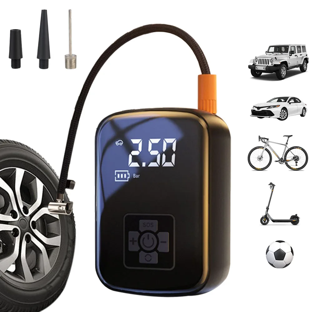 Wireless Tire Inflatable Pump Inflator Compressor Car Electrical Air Pump LCD Display Mounted Motorcycle Bicycle Ball Portable