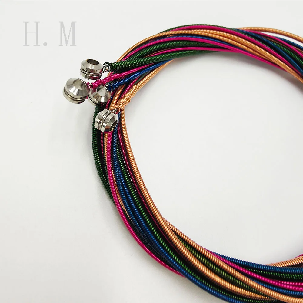 4Pcs Electric Bass Strings Colorful Steel Core Copper Alloy Wound Colorful Strings 4-String Electric Bass Parts & Accessories