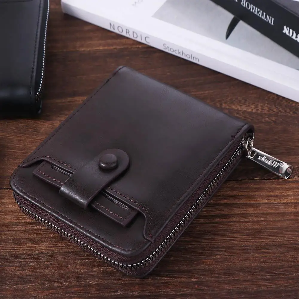 

Portable Solid Color Men Short Wallet External Multifunctional Male Wallet Clutch Bag Card Pocket Business Card Bag Shopping