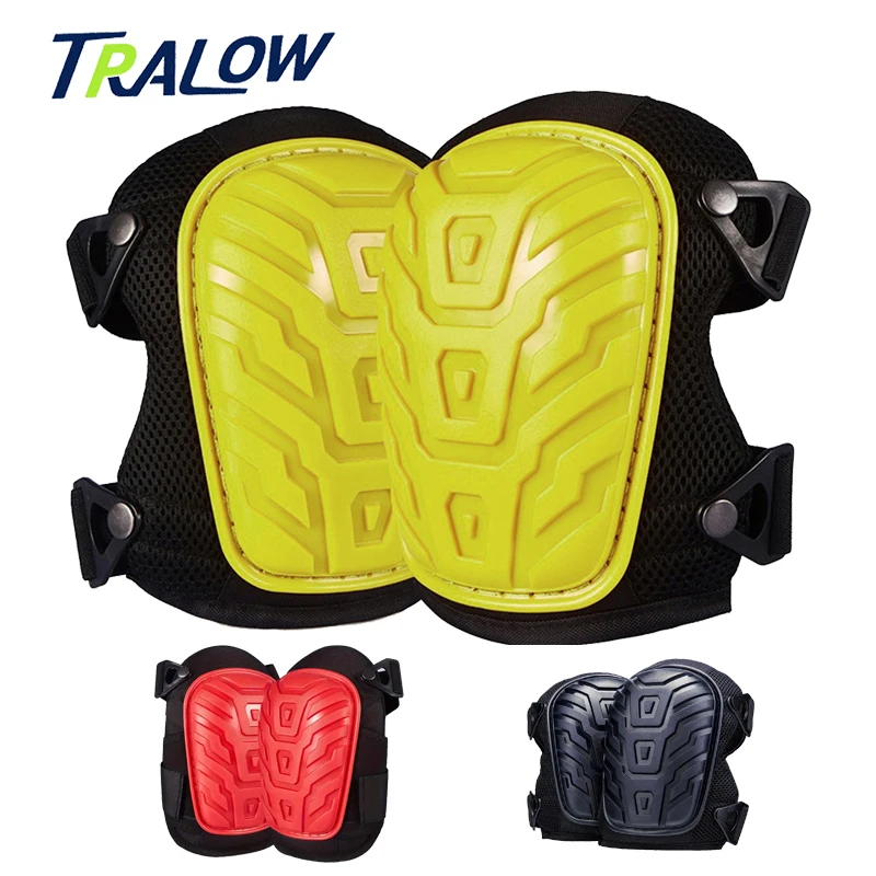 

TRALOW Профессиональные наколенники из ЭВА, сверхпрочная пена с удобной гелевой подушкой, регулируемыми ремнями для садоводства, пола, работы