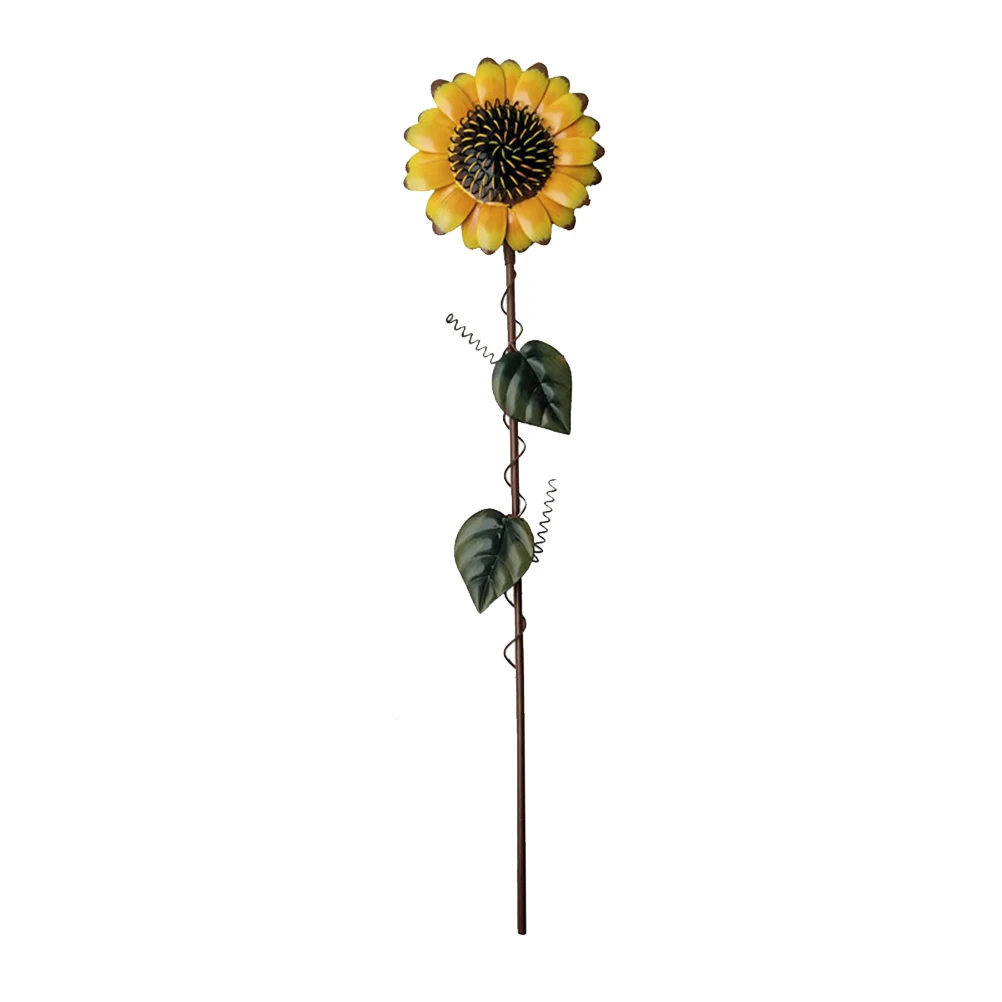 Sunflower Garden Stakes Yellow Pattern Decorations Durable Metal Plant Ornaments Handcrafted Gardening Decors Outdoor