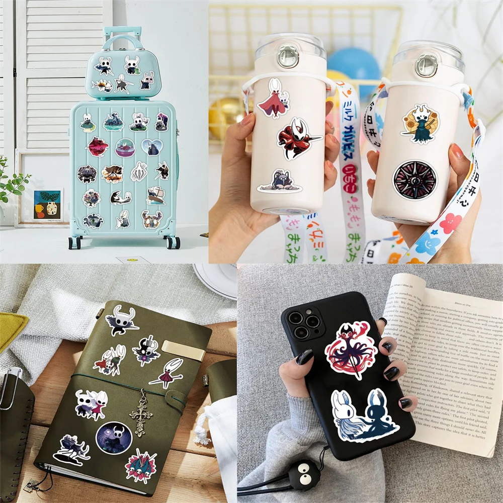 10/30/50PCS New Game Hollow Knight Graffiti Personality Trend Guitar Decoration Sticker Water Glass Suitcase Sticker   Wholesale