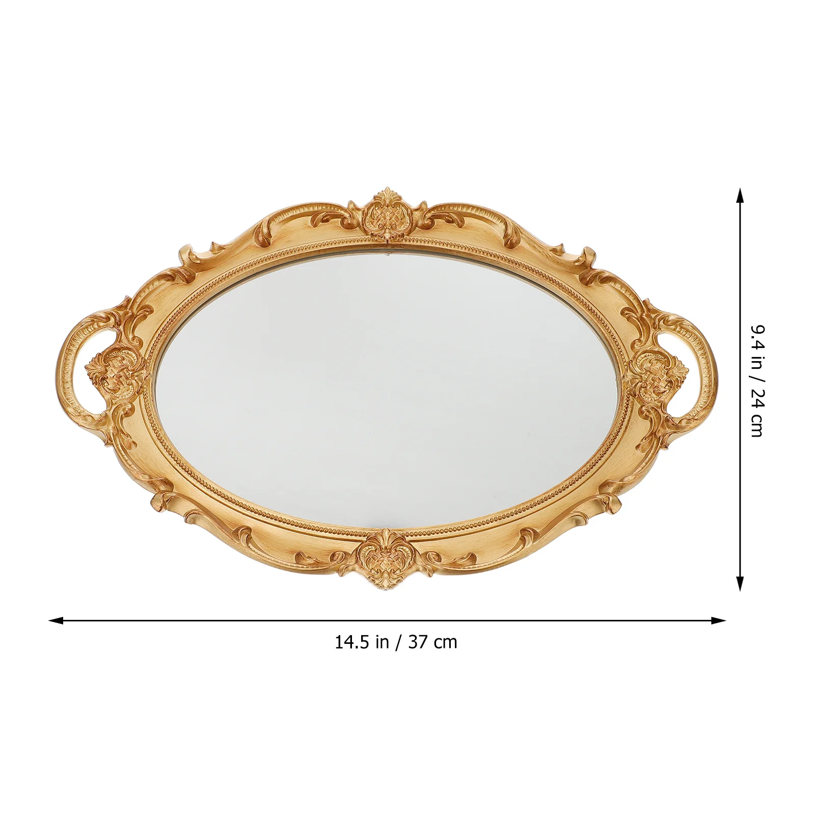 

1pc Mirror Plate Storage Tray For Home Kitchen Decor Perfume Organizer Serving Platter